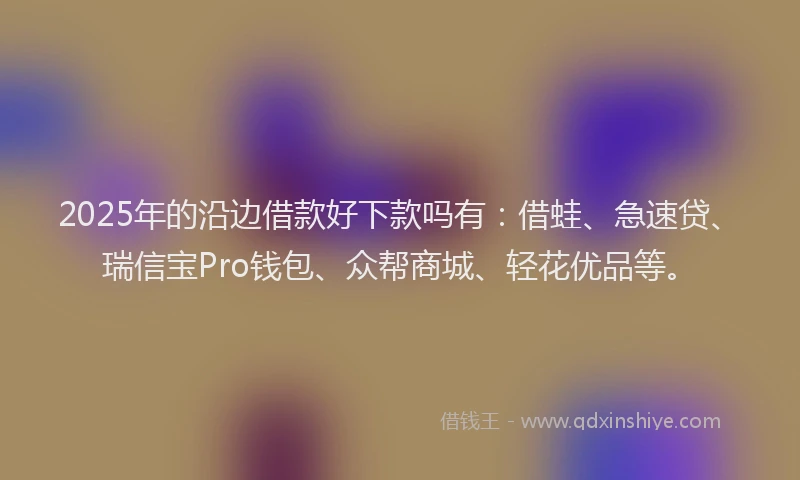 2025年的沿边借款好下款吗有：借蛙、急速贷、瑞信宝Pro钱包、众帮商城、轻花优品等。