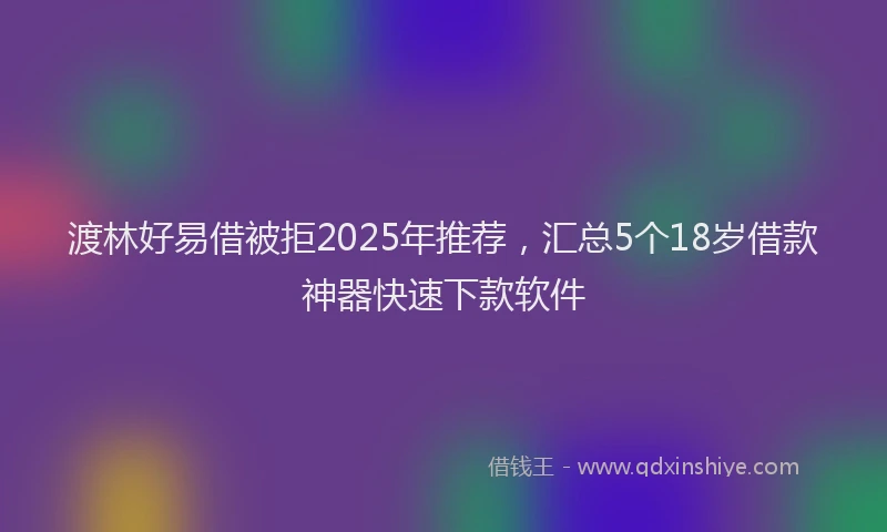 渡林好易借被拒2025年推荐，汇总5个18岁借款神器快速下款软件