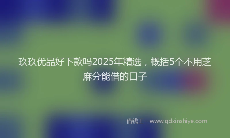 玖玖优品好下款吗2025年精选，概括5个不用芝麻分能借的口子