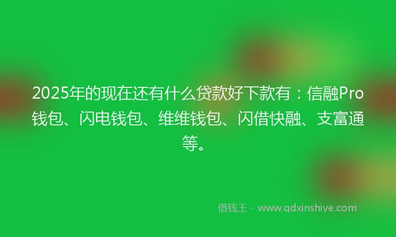 2025年的现在还有什么贷款好下款有：信融Pro钱包、闪电钱包、维维钱包、闪借快融、支富通等。