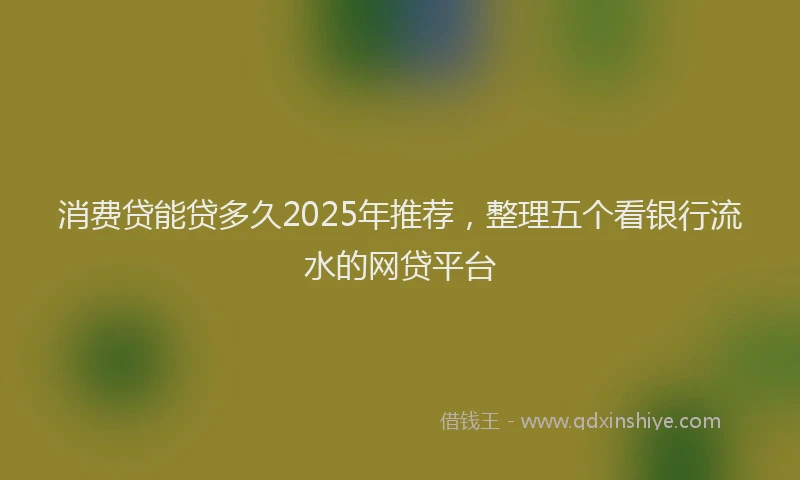 消费贷能贷多久2025年推荐，整理五个看银行流水的网贷平台