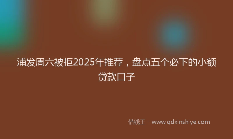 浦发周六被拒2025年推荐，盘点五个必下的小额贷款口子