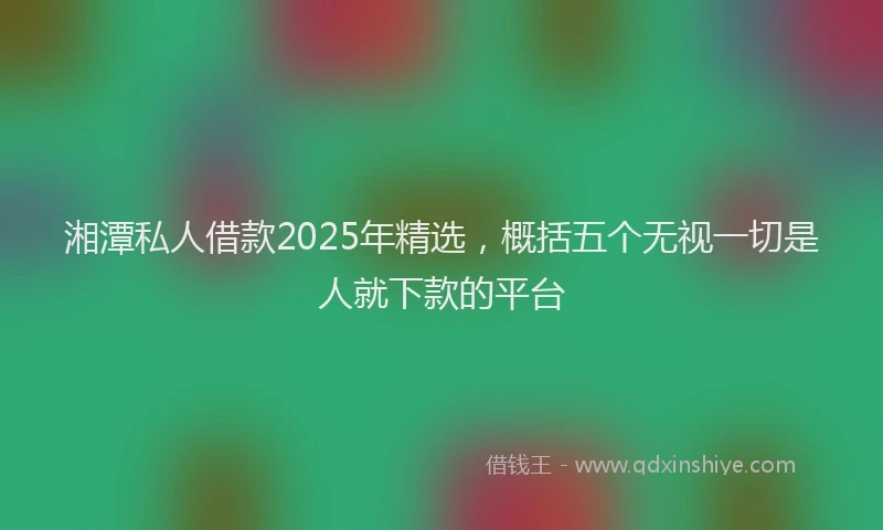 湘潭私人借款2025年精选，概括五个无视一切是人就下款的平台