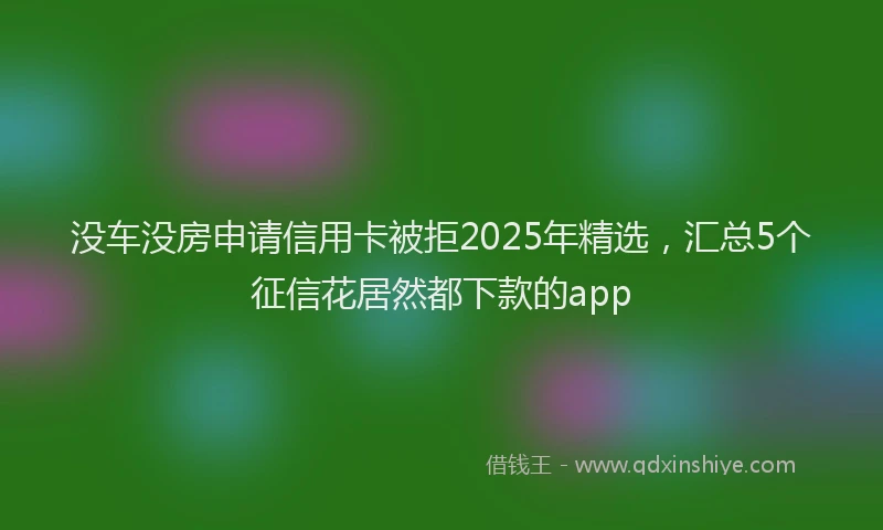 没车没房申请信用卡被拒2025年精选，汇总5个征信花居然都下款的app