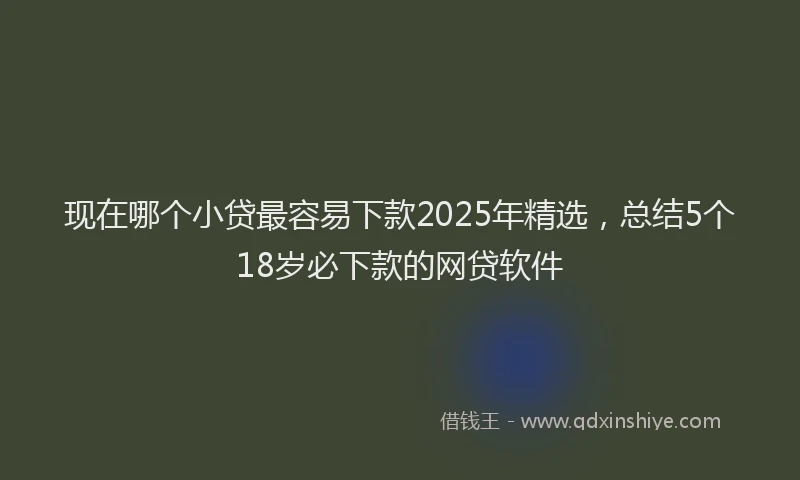 现在哪个小贷最容易下款2025年精选，总结5个18岁必下款的网贷软件