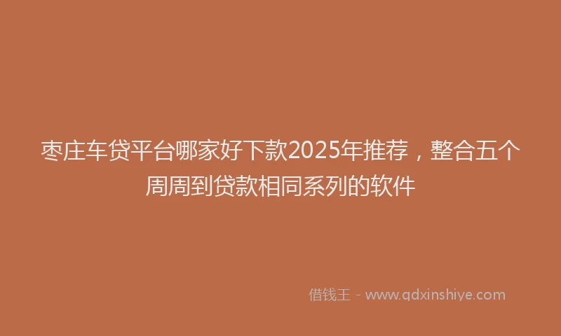 枣庄车贷平台哪家好下款2025年推荐，整合五个周周到贷款相同系列的软件