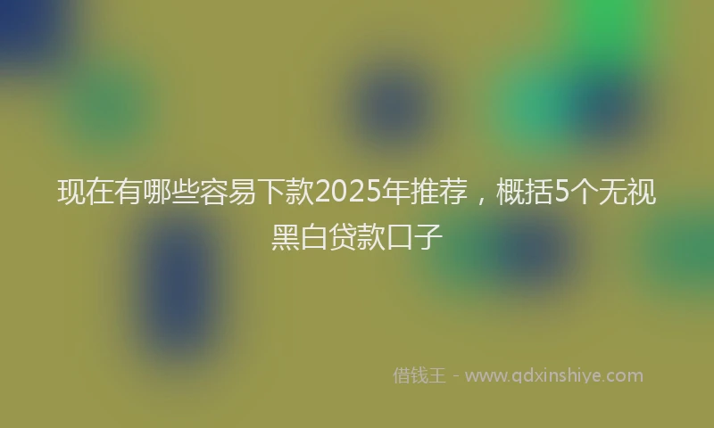 现在有哪些容易下款2025年推荐，概括5个无视黑白贷款口子