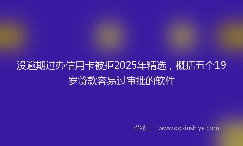 没逾期过办信用卡被拒2025年精选，概括五个19岁贷款容易过审批的软件