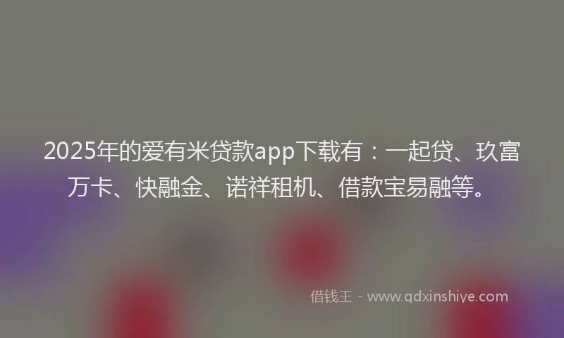 2025年的爱有米贷款app下载有：一起贷、玖富万卡、快融金、诺祥租机、借款宝易融等。