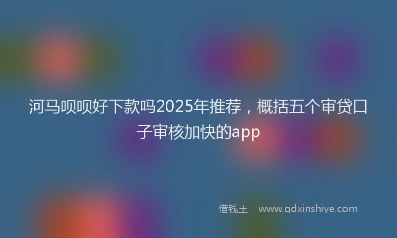 河马呗呗好下款吗2025年推荐，概括五个审贷口子审核加快的app