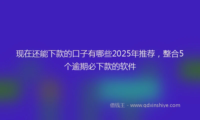 现在还能下款的口子有哪些2025年推荐，整合5个逾期必下款的软件