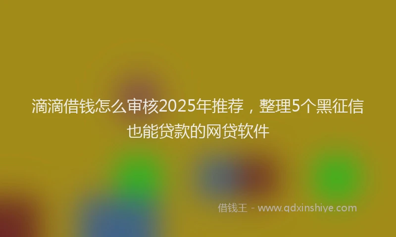 滴滴借钱怎么审核2025年推荐，整理5个黑征信也能贷款的网贷软件