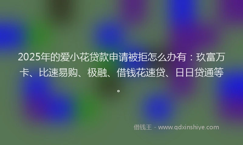 2025年的爱小花贷款申请被拒怎么办有：玖富万卡、比速易购、极融、借钱花速贷、日日贷通等。