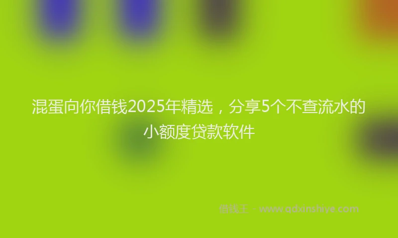 混蛋向你借钱2025年精选，分享5个不查流水的小额度贷款软件