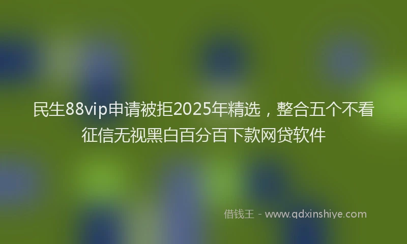 民生88vip申请被拒2025年精选，整合五个不看征信无视黑白百分百下款网贷软件