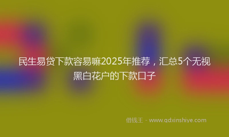 民生易贷下款容易嘛2025年推荐，汇总5个无视黑白花户的下款口子