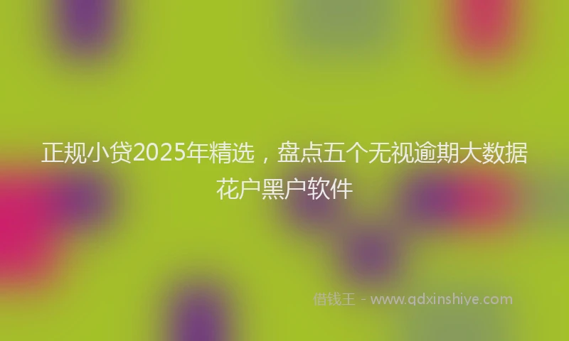 正规小贷2025年精选，盘点五个无视逾期大数据花户黑户软件