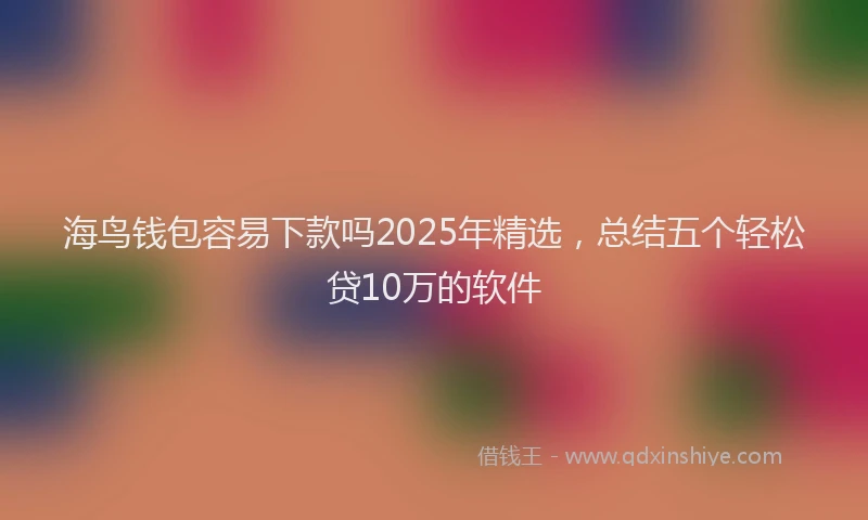 海鸟钱包容易下款吗2025年精选，总结五个轻松贷10万的软件