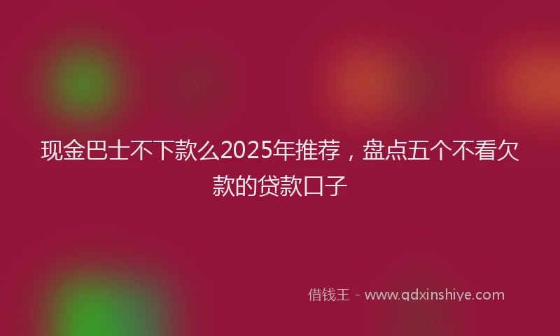 现金巴士不下款么2025年推荐，盘点五个不看欠款的贷款口子