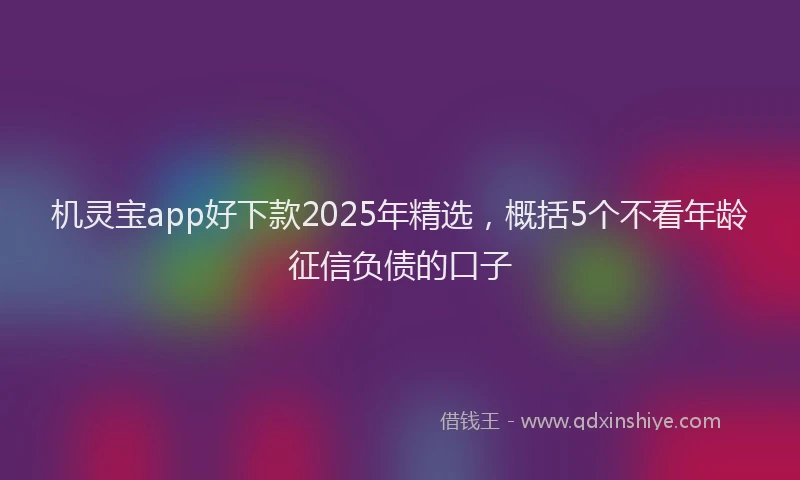 机灵宝app好下款2025年精选，概括5个不看年龄征信负债的口子