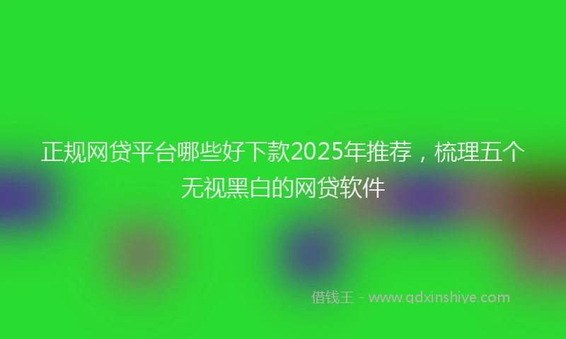 正规网贷平台哪些好下款2025年推荐，梳理五个无视黑白的网贷软件