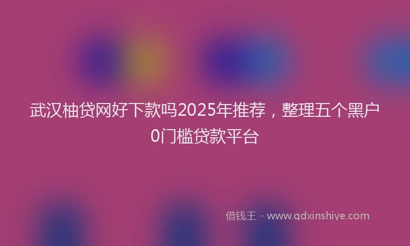 武汉柚贷网好下款吗2025年推荐，整理五个黑户0门槛贷款平台