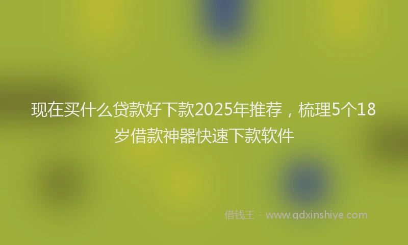 现在买什么贷款好下款2025年推荐，梳理5个18岁借款神器快速下款软件