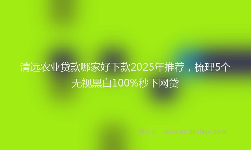清远农业贷款哪家好下款2025年推荐，梳理5个无视黑白100%秒下网贷