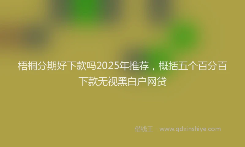 梧桐分期好下款吗2025年推荐，概括五个百分百下款无视黑白户网贷