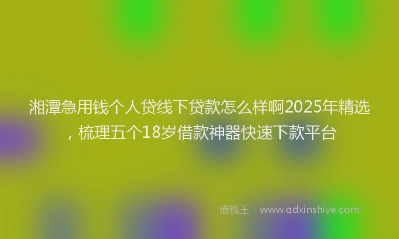 湘潭急用钱个人贷线下贷款怎么样啊2025年精选，梳理五个18岁借款神器快速下款平台