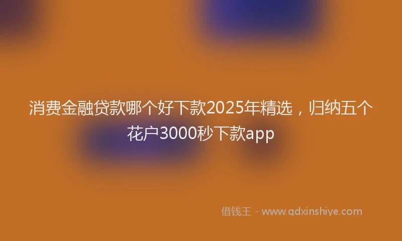 消费金融贷款哪个好下款2025年精选，归纳五个花户3000秒下款app
