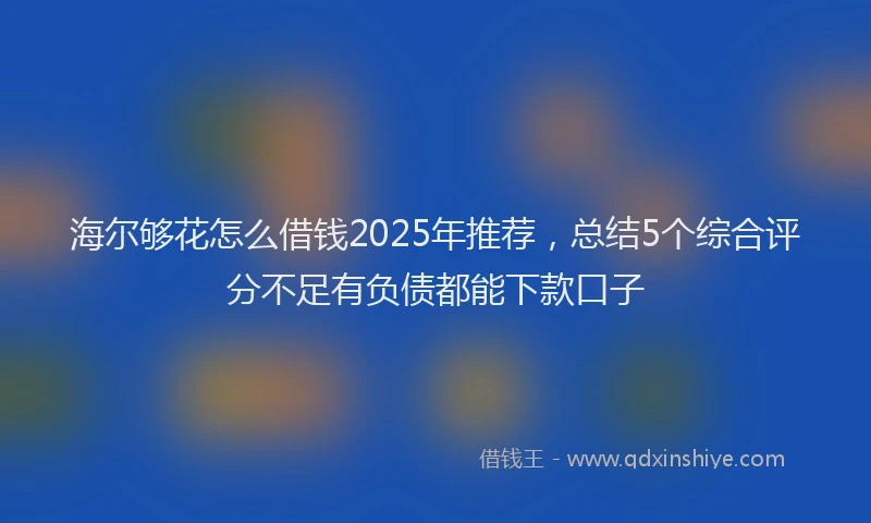 海尔够花怎么借钱2025年推荐，总结5个综合评分不足有负债都能下款口子