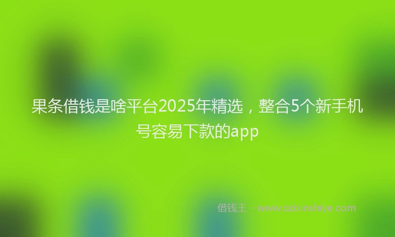 果条借钱是啥平台2025年精选，整合5个新手机号容易下款的app