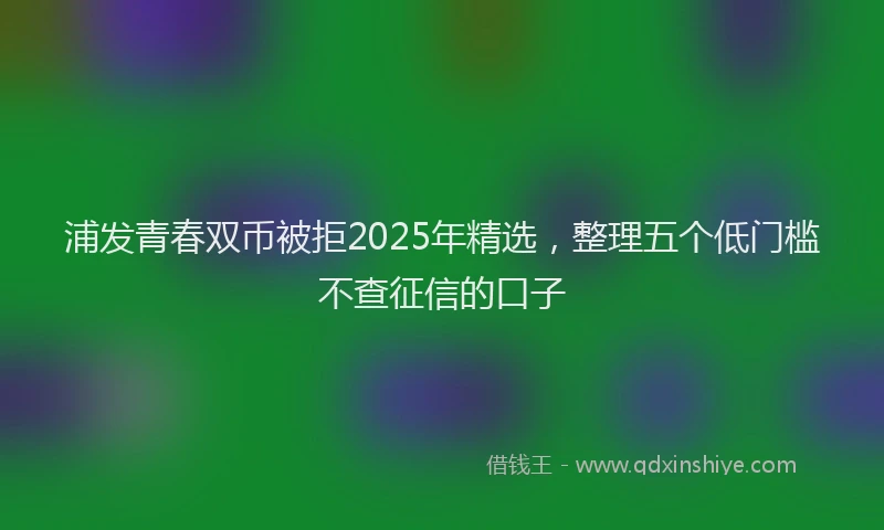 浦发青春双币被拒2025年精选，整理五个低门槛不查征信的口子