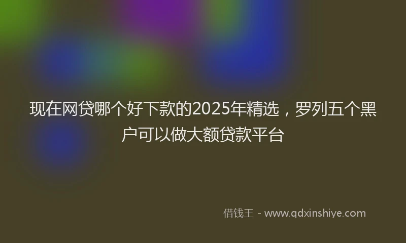 现在网贷哪个好下款的2025年精选，罗列五个黑户可以做大额贷款平台