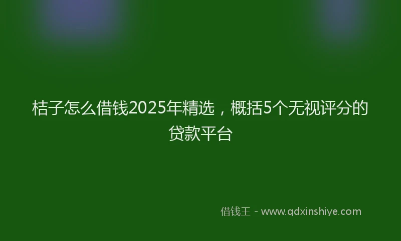 桔子怎么借钱2025年精选，概括5个无视评分的贷款平台