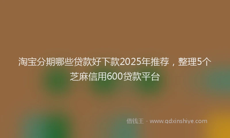淘宝分期哪些贷款好下款2025年推荐，整理5个芝麻信用600贷款平台