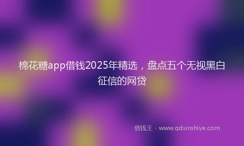 棉花糖app借钱2025年精选，盘点五个无视黑白征信的网贷