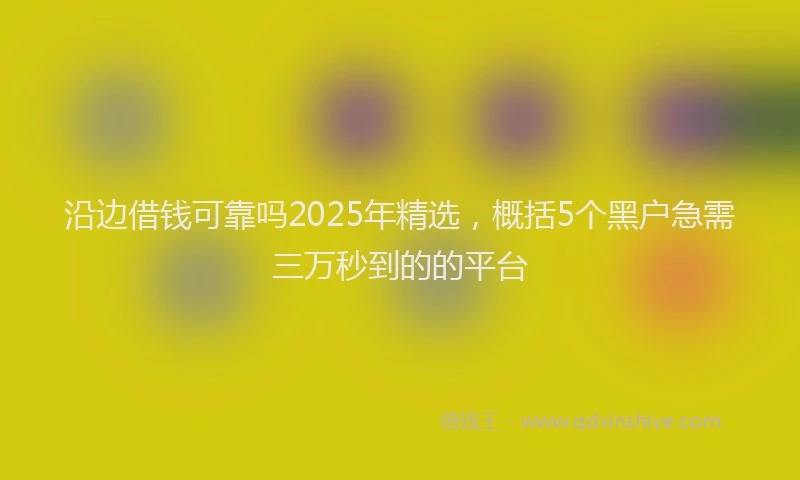 沿边借钱可靠吗2025年精选，概括5个黑户急需三万秒到的的平台