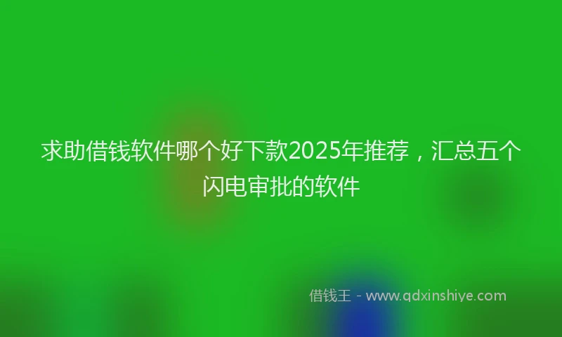 求助借钱软件哪个好下款2025年推荐，汇总五个闪电审批的软件