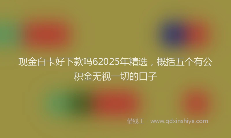现金白卡好下款吗62025年精选，概括五个有公积金无视一切的口子