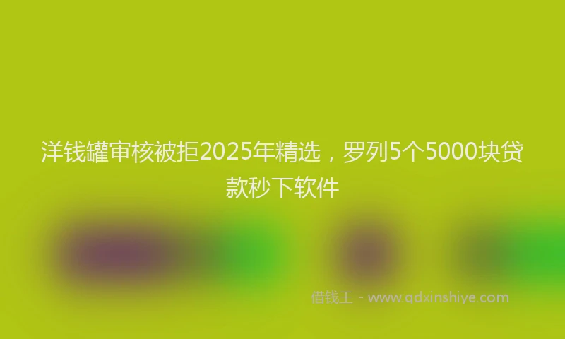 洋钱罐审核被拒2025年精选，罗列5个5000块贷款秒下软件