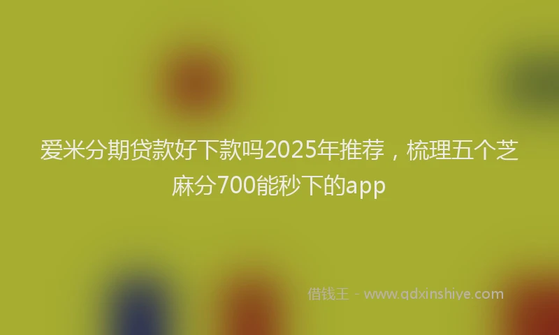 爱米分期贷款好下款吗2025年推荐，梳理五个芝麻分700能秒下的app