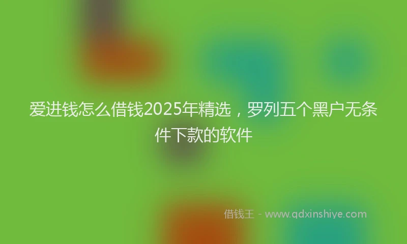 爱进钱怎么借钱2025年精选，罗列五个黑户无条件下款的软件
