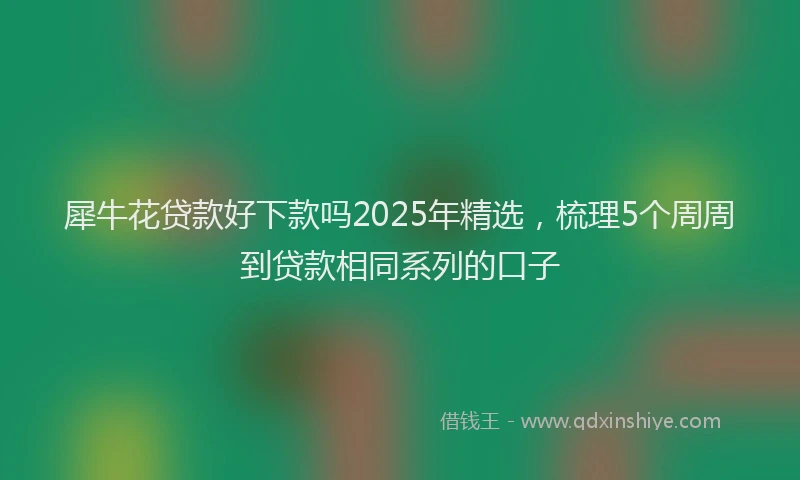 犀牛花贷款好下款吗2025年精选，梳理5个周周到贷款相同系列的口子