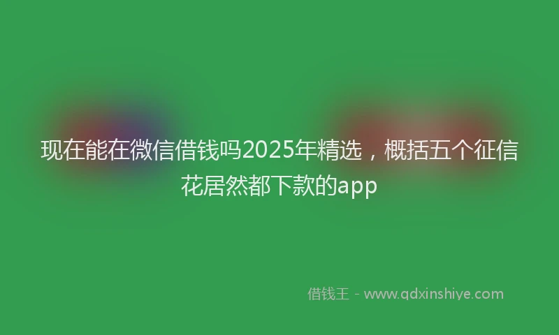 现在能在微信借钱吗2025年精选，概括五个征信花居然都下款的app