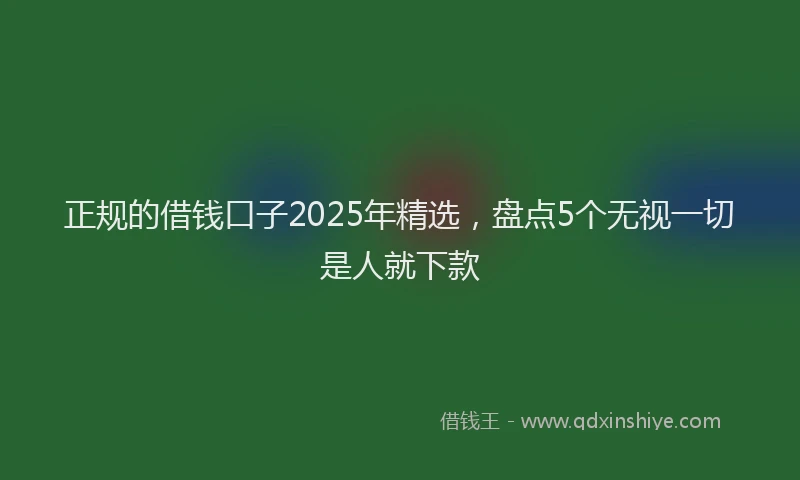 正规的借钱口子2025年精选，盘点5个无视一切是人就下款