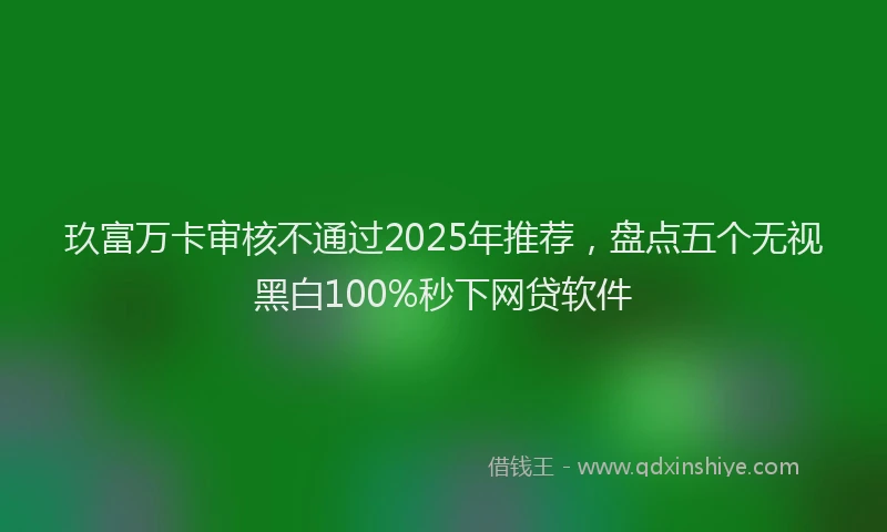 玖富万卡审核不通过2025年推荐，盘点五个无视黑白100%秒下网贷软件