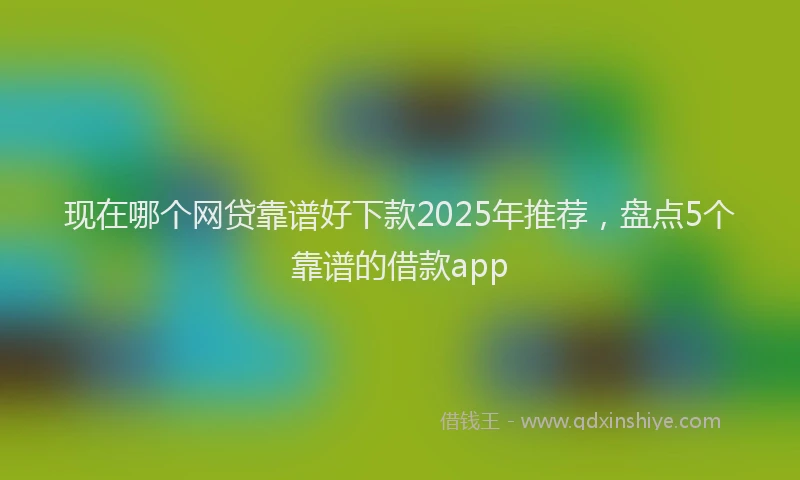 现在哪个网贷靠谱好下款2025年推荐，盘点5个靠谱的借款app