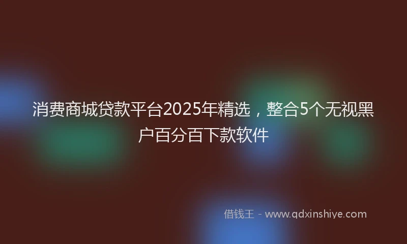 消费商城贷款平台2025年精选，整合5个无视黑户百分百下款软件
